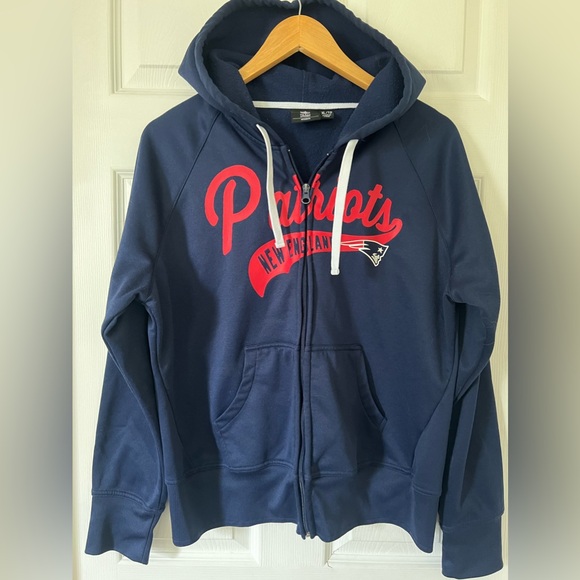 New England Patriots NFL Zip Up Hoodie XL Women’s Navy - Picture 1 of 5